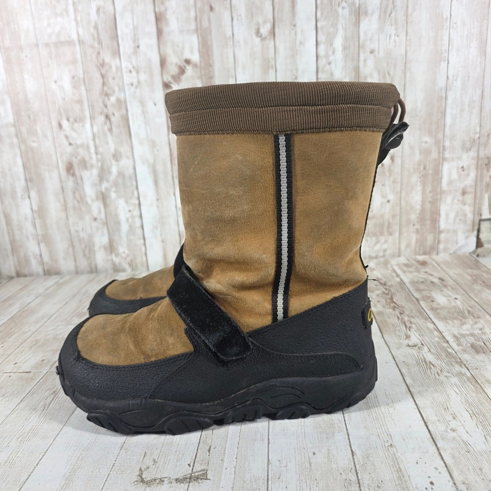 Cabelas Mens Winter Snow Boots Tan Suede Shearling Lined 8M Waterproof Shell - Picture 2 of 6